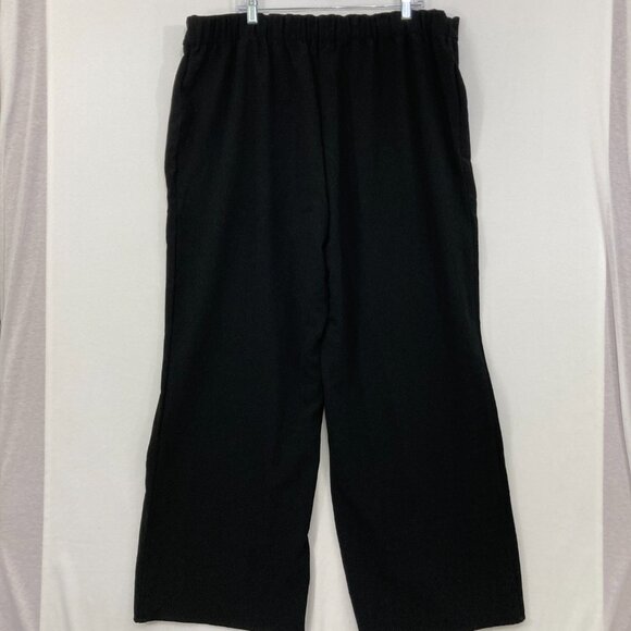 New Natori size 2X Black Wide Leg Pull-on Pants Stretch Comfy - Picture 7 of 8